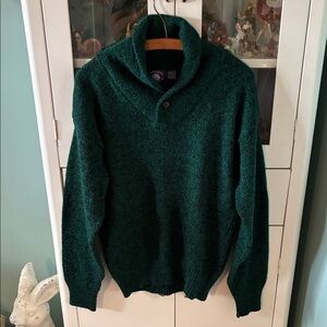 Aspetuck Trading Co. Vintage sz L Men's Green Wool Blend Sweater euc